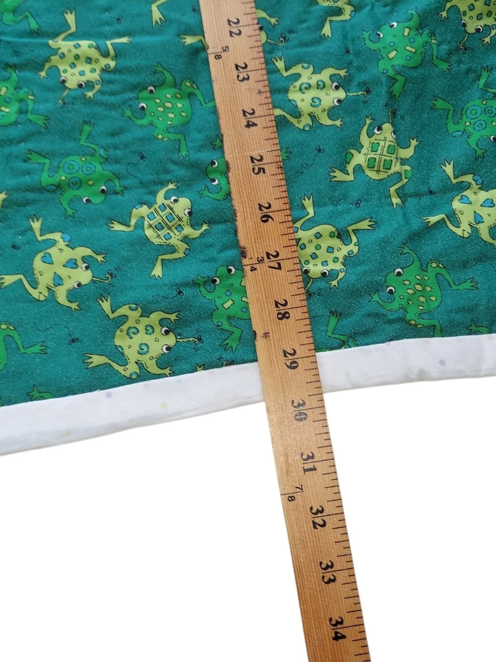 Handmade Reversible Frog Baby Quilt Blanket Green Nursery Crib Stroller 30x42